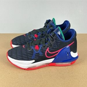 Nike Lebron Witness VI Basketball Shoes Youth 7Y Black Blue Red Lace Up Athletic